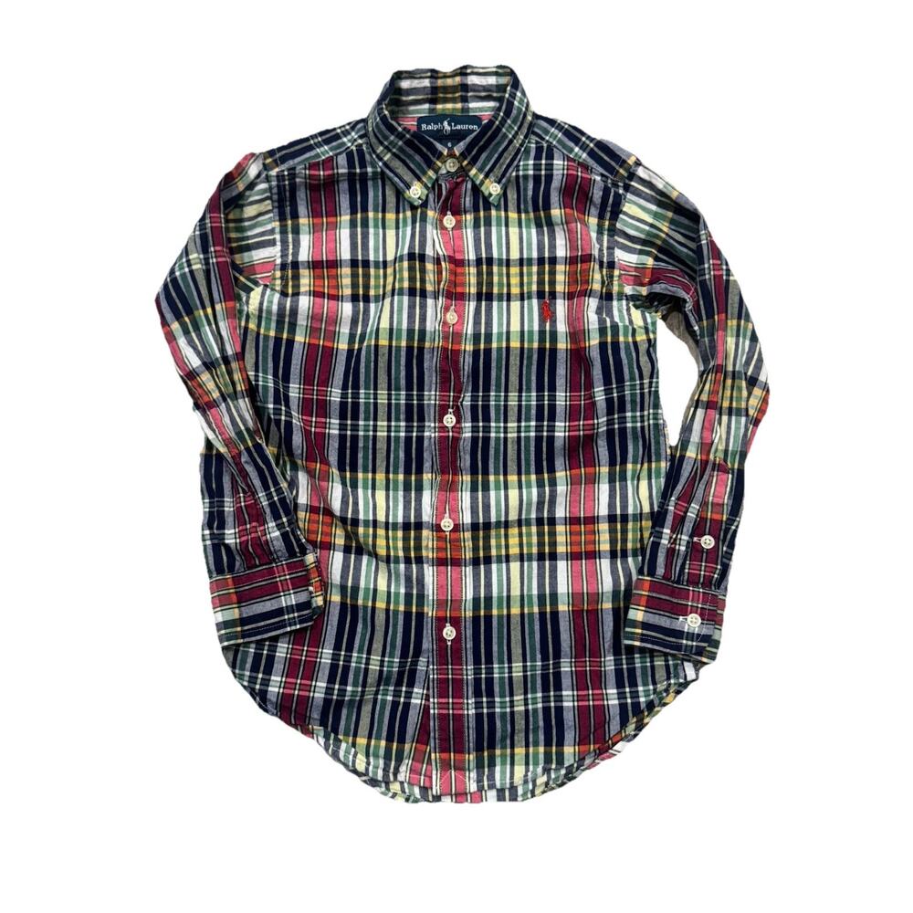Polo Ralph Lauren Boys Size 6 Plaid Button Down Shirt Long Sleeve
